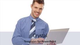  Presentation with cyber stalking computer laptop suffering - Audience pleasing slide set consisting of happy young businessman holding laptop backdrop and a seafoam green colored foreground