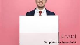  Presentation with navy blue - Colorful presentation theme enhanced with happy-young-businessman-in-navy backdrop and a coral colored foreground