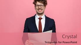  Presentation with navy blue - Cool new presentation design with happy-young-businessman-in-navy backdrop and a coral colored foreground