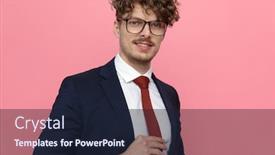  Presentation with navy blue - Presentation theme consisting of happy-young-businessman-in-navy background and a wine colored foreground