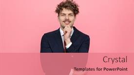  Presentation with navy blue - Presentation theme with happy-young-businessman-in-navy background and a coral colored foreground