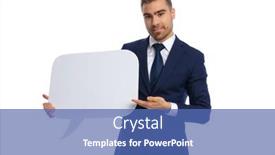  Presentation with navy blue - PPT theme featuring happy-young-businessman-in-navy background and a ocean colored foreground