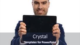  Presentation with navy blue - PPT theme having happy-young-businessman-in-navy background and a navy blue colored foreground