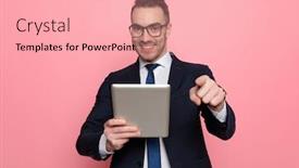  Presentation with tab - Colorful PPT layouts enhanced with happy-young-businessman-in-suit backdrop and a lemonade colored foreground