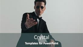  Presentation with black hand - PPT layouts consisting of happy-young-businessman-wearing-black background and a ocean colored foreground