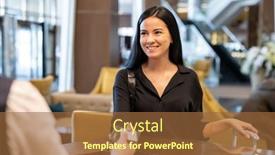  Presentation with registration - Colorful PPT theme enhanced with happy-young-businesswoman-or-female backdrop and a tawny brown colored foreground