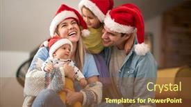  Presentation with corona - PPT layouts with happy-young-caucasian-family-gathered background and a tawny brown colored foreground