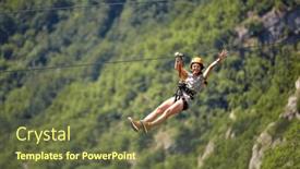  Presentation with female sport - Presentation design having happy-young-cheerful-female-tourist background and a tawny brown colored foreground