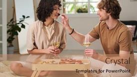  Presentation with marriage - PPT layouts having happy-young-couple-enjoying-snack background and a coral colored foreground
