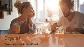  Presentation with together puzzle pieces beautiful - Presentation having happy-young-couple-enjoying-wonderful background and a coral colored foreground