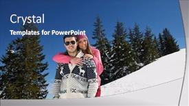 Presentation with snow day - Audience pleasing PPT layouts consisting of happy young couple has fun on fresh snow at beautiful winter sunny day on vacation backdrop and a ocean colored foreground