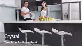  Presentation with modern food - PPT layouts having happy young couple have fun in modern kitchen indoor while preparing fresh fruits and vegetables food salad background and a dark gray colored foreground