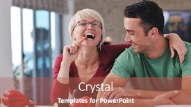  Presentation with modern food - PPT layouts having happy young couple have fun in modern kitchen indoor while preparing fresh fruits and vegetables food salad background and a red colored foreground