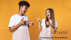  Presentation with basic - Slide deck having happy-young-couple-in-basic background and a gold colored foreground