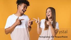  Presentation with basic - PPT theme with happy-young-couple-in-basic background and a gold colored foreground