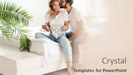  Presentation with young happy couple - Presentation theme having happy-young-couple-in-love background and a lemonade colored foreground