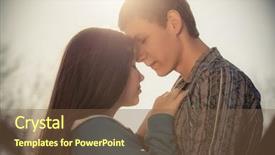  Presentation with young happy couple - PPT theme with happy young couple in love background and a  colored foreground