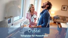  Presentation with young happy couple - Theme featuring happy-young-couple-in-love background and a ocean colored foreground