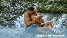  Presentation with young happy couple - Theme enhanced with happy-young-couple-in-love background and a teal colored foreground