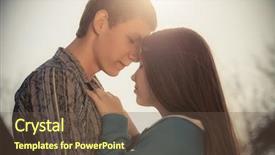  Presentation with young happy couple - Amazing slide set having happy young couple in love backdrop and a  colored foreground