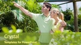  Presentation with nursery - Colorful slides enhanced with happy young couple in nursery backdrop and a gold colored foreground