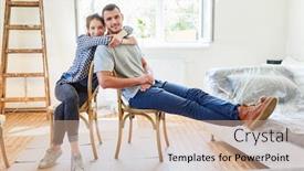  Presentation with reflection looking back to go forward - Audience pleasing presentation consisting of happy-young-couple-is-looking backdrop and a coral colored foreground