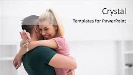  Presentation with moving forward - PPT theme enhanced with happy young couple looking forward background and a white colored foreground