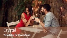  Presentation with young happy couple - PPT layouts consisting of happy-young-couple-on-date background and a tawny brown colored foreground