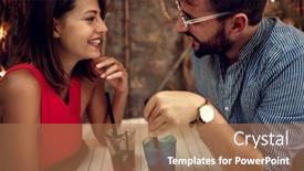  Presentation with love romance - PPT layouts with happy-young-couple-on-date background and a coral colored foreground