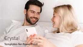  Presentation with mobile home - Slide deck consisting of happy-young-couple-smiling background and a lemonade colored foreground