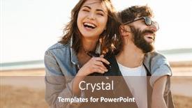  Presentation with young happy couple - Colorful presentation theme enhanced with happy-young-couple-spending-fun backdrop and a coral colored foreground