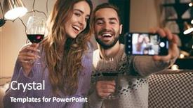  Presentation with young happy couple - Presentation design having happy young couple spending romantic background and a tawny brown colored foreground