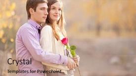  Presentation with young happy couple - Amazing slides having happy young couple spending time backdrop and a coral colored foreground