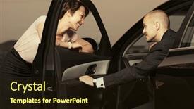  Presentation with car door - Amazing slides having happy-young-couple-talking-through backdrop and a wine colored foreground