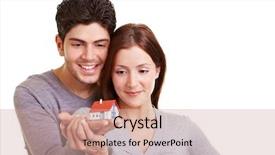  Presentation with winning - Audience pleasing theme consisting of happy young couple viewing backdrop and a coral colored foreground