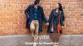  Presentation with old couple walking - Slides enhanced with happy-young-couple-walking-through background and a coral colored foreground