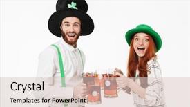  Presentation with young happy couple - Amazing slide set having celebrating st patrick 's day backdrop and a lemonade colored foreground