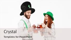  Presentation with young happy couple - Slide set featuring celebrating st patrick 's day background and a lemonade colored foreground