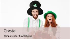  Presentation with catholic couple silhouette of young - Colorful presentation design enhanced with celebrating st patrick 's day backdrop and a soft green colored foreground