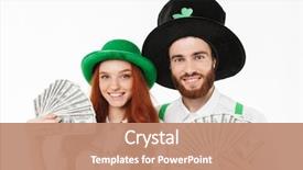  Presentation with banknotes - Beautiful PPT layouts featuring celebrating st patrick 's day backdrop and a coral colored foreground