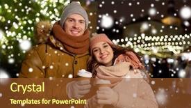  Presentation with bar drinks wine - PPT layouts featuring happy young couple with coffee background and a tawny brown colored foreground