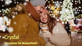  Presentation with bar drinks wine - Beautiful slide deck featuring happy young couple with coffee backdrop and a tawny brown colored foreground