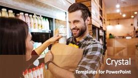  Presentation with young happy couple - Audience pleasing slide deck consisting of happy young couple with packet backdrop and a tawny brown colored foreground