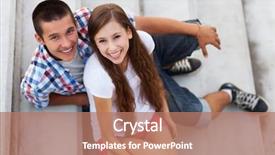  Presentation with frienship - Amazing slides having frienship - happy young couple backdrop and a coral colored foreground