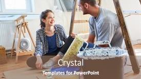  Presentation with home improvement - Presentation theme with happy-young-couple background and a violet colored foreground