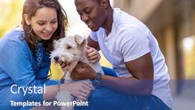  Presentation with young happy couple - Slide set enhanced with happy-young-couple background and a ocean colored foreground