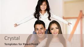  Presentation with young happy couple - Colorful slide deck enhanced with happy young couple who are posing with their child backdrop and a soft green colored foreground