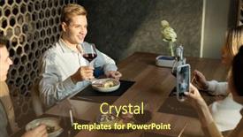  Presentation with modern elegant - Slide set enhanced with happy-young-elegant-male background and a tawny brown colored foreground