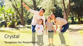  Presentation with bird - Cool new presentation theme with happy young family bird watching backdrop and a blonde colored foreground