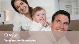  Presentation with new family new born - Presentation theme consisting of beautiful new born baby background and a coral colored foreground